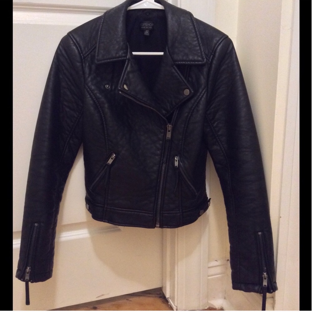 Topshop Leather Moto size 2